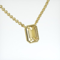3.17 Ct. Orangish Yellow Sapphire Necklace, 14K Yellow Gold 2
