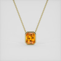 12.24 Ct. Yellowish Orange Sapphire Necklace, 14K Yellow Gold 1