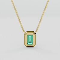 0.95 Ct. Emerald Necklace, 18K Yellow Gold 4