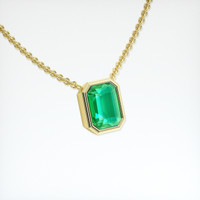2.31 Ct. Emerald Necklace, 18K Yellow Gold 2