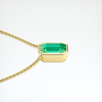 2.31 Ct. Emerald Necklace, 18K Yellow Gold 3