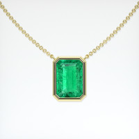 1.32 Ct. Emerald Necklace, 18K Yellow Gold 1