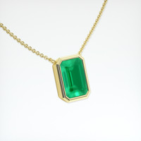 1.32 Ct. Emerald Necklace, 18K Yellow Gold 2