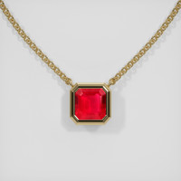1.22 Ct. Ruby Necklace, 18K Yellow Gold 1