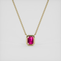 0.43 Ct. Pinkish Red Ruby Necklace, 18K Yellow Gold 1
