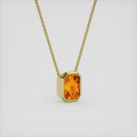 12.24 Ct. Yellowish Orange Sapphire Necklace, 18K Yellow Gold 2