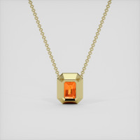 12.24 Ct. Yellowish Orange Sapphire Necklace, 18K Yellow Gold 4