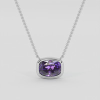 1.65 Ct. Purple Sapphire Necklace, Platinum 950 1
