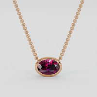 2.20 Ct. Purplish Pink Garnet Necklace, 14K Rose Gold 1