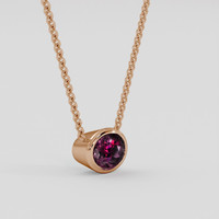 2.20 Ct. Purplish Pink Garnet Necklace, 14K Rose Gold 2