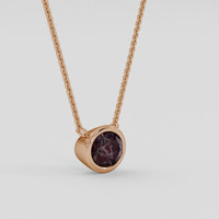 0.96 Ct. Red Garnet Necklace, 14K Rose Gold 2