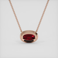 1.72 Ct. Red Garnet Necklace, 14K Rose Gold 4