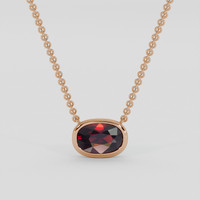 2.52 Ct. Red Garnet Necklace, 14K Rose Gold 1
