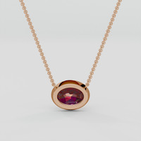 1.44 Ct. Red Rhodolite Garnet Necklace, 14K Rose Gold 4