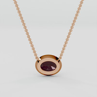 0.86 Ct. Purplish Red Rhodolite Garnet Necklace, 14K Rose Gold 4