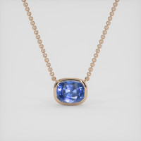 3.60 Ct. Blue Sapphire Necklace, 14K Rose Gold 1