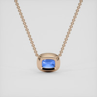 3.60 Ct. Blue Sapphire Necklace, 14K Rose Gold 4