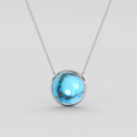 33.80 Ct. Blue Turquoise Necklace, Silver 1