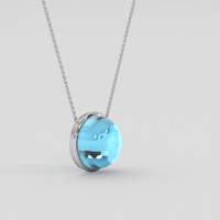 33.80 Ct. Blue Turquoise Necklace, Silver 2