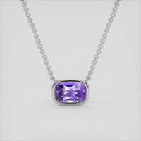 2.45 Ct. Purple Sapphire Necklace, Silver 1