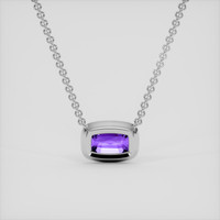 2.45 Ct. Purple Sapphire Necklace, Silver 4