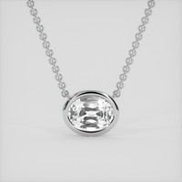 2.05 Ct. White Sapphire Necklace, 14K White Gold 1