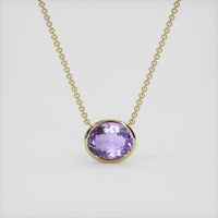 6.34 Ct. Purple Amethyst Necklace, 10K Yellow Gold 1