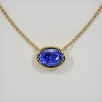 1.76 Ct. Sapphire Necklace, 14K Yellow Gold 1