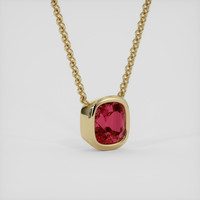 2.52 Ct. Red Spinel Necklace, 14K Yellow Gold 2
