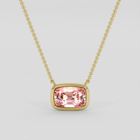 1.66 Ct. Padparadscha Sapphire Necklace, 14K Yellow Gold 1
