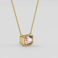 1.66 Ct. Padparadscha Sapphire Necklace, 14K Yellow Gold 2