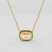 1.66 Ct. Padparadscha Sapphire Necklace, 14K Yellow Gold 4