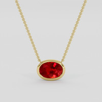 1.48 Ct. Ruby Necklace, 14K Yellow Gold 1