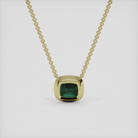 0.88 Ct. Bluish Green Sapphire Necklace, 14K Yellow Gold 4