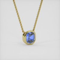2.51 Ct. Blue Sapphire Necklace, 14K Yellow Gold 2