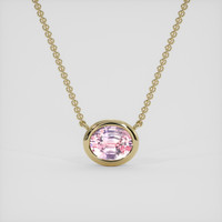 1.05 Ct. Pink Sapphire Necklace, 14K Yellow Gold 1
