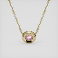 1.05 Ct. Pink Sapphire Necklace, 14K Yellow Gold 4