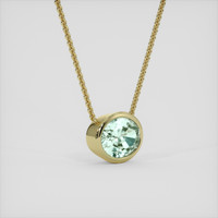 1.13 Ct. Bluish Green Sapphire Necklace, 14K Yellow Gold 2