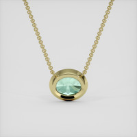1.13 Ct. Bluish Green Sapphire Necklace, 14K Yellow Gold 4