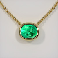 3.87 Ct. Emerald Necklace, 18K Yellow Gold 1
