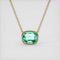 6.14 Ct. Emerald Necklace, 18K Yellow Gold 1