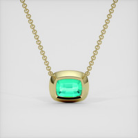 6.14 Ct. Emerald Necklace, 18K Yellow Gold 4