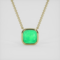 5.70 Ct. Emerald Necklace, 18K Yellow Gold 1