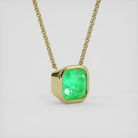 5.70 Ct. Emerald Necklace, 18K Yellow Gold 2