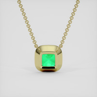 5.70 Ct. Emerald Necklace, 18K Yellow Gold 4