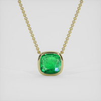 2.71 Ct. Emerald Necklace, 18K Yellow Gold 1