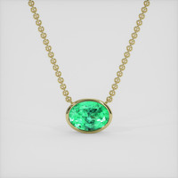 2.07 Ct. Emerald Necklace, 18K Yellow Gold 1