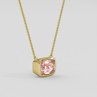 1.66 Ct. Padparadscha Sapphire Necklace, 18K Yellow Gold 2