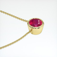 0.82 Ct. Ruby Necklace, 18K Yellow Gold 3