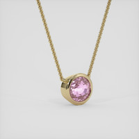 1.25 Ct. Pink Sapphire Necklace, 18K Yellow Gold 2
